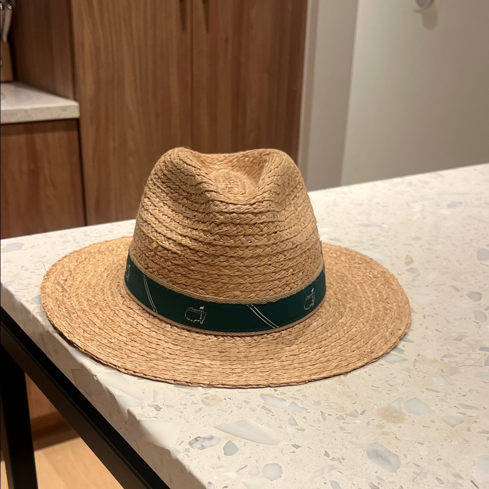 Masters Women's Tan Straw Hat with Green Band